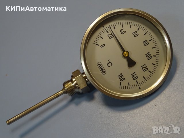 биметален термометър JUMO thermometer ф100mm, 0/+160°C, 0/+200°C, L-85mm, снимка 2 - Резервни части за машини - 35180837
