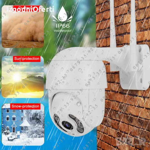 ICSEE Куполна PTZ IP CAMERA 8MP WiFi Външна ВОДОУСТОЙЧИВА камера Wi-Fi, снимка 2 - IP камери - 49521943