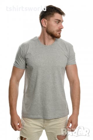 Нова мъжка изчистена тениска в сив цвят, снимка 5 - Тениски - 37670413