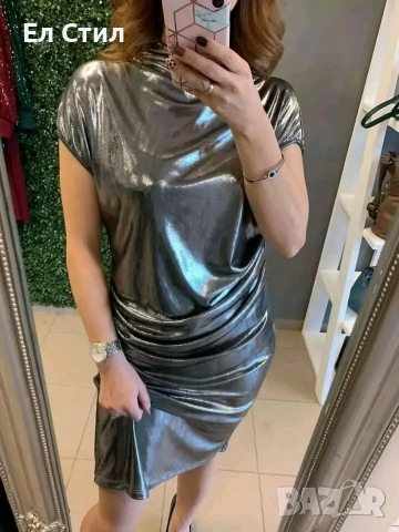 🌹Дамска лъскава парти рокля.С/М Л/ХЛ, снимка 2 - Рокли - 53961058