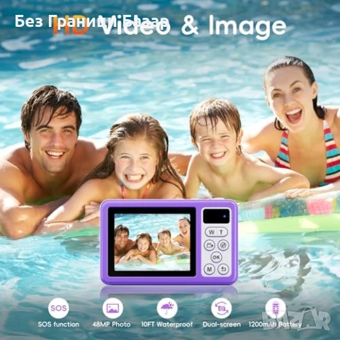 Нова Подводна камера за деца и начинаещи 32GB, 18X зуум, 2.8" екран, снимка 2 - Камери - 50940555