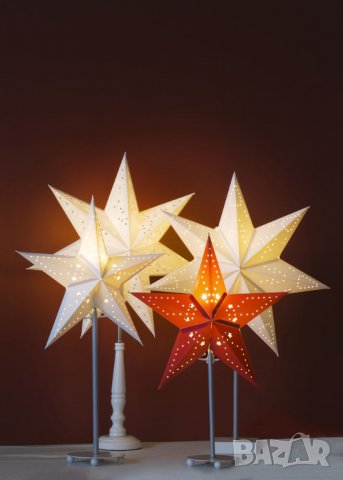 Светеща червена коледна звезда , снимка 3 - Декорация за дома - 35220203