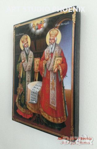 Икона на Св. Св. Кирил и Методий icona Sv. Sv. Kiril i Metodii, снимка 3 - Икони - 14434182
