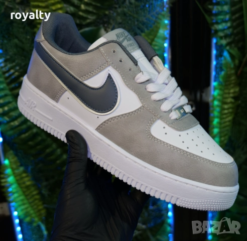 Мъжки маратонки Nike Air Force 1 бяло и сиво, снимка 4 - Маратонки - 51637472