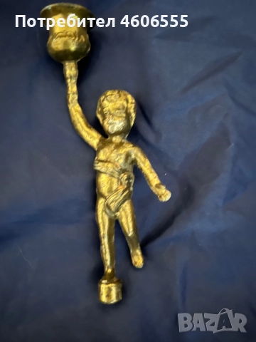 Стара метална фигура част от свещник?, снимка 3 - Други ценни предмети - 52390939