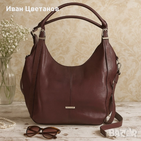 Дамска чанта тип торба от еко кожа – стил, организация и удобство в едно, снимка 5 - Чанти - 51884009