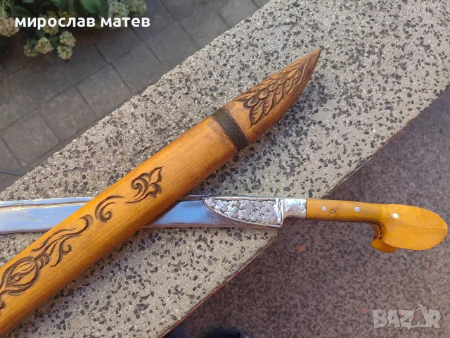Ятаган новодел с чирени от чемшир, снимка 8 - Ножове - 55894940