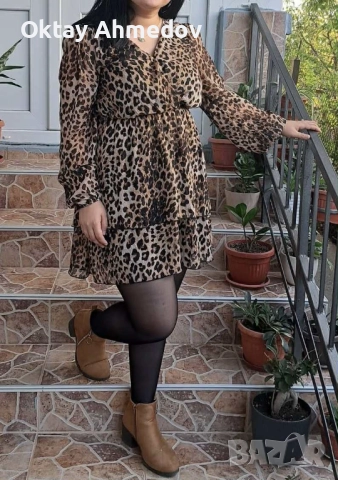 Рокля с леопардова шарка М размер