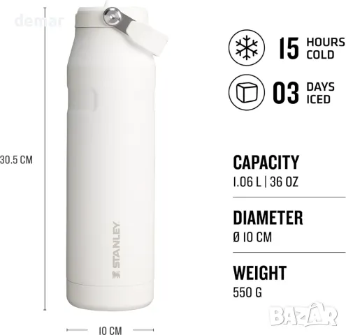 Спортна бутилка за вода Stanley IceFlow Flip Straw 2.0 със сламка 1.06 л 15 часа студено 3 дни с лед, снимка 2 - Други спортове - 49891892