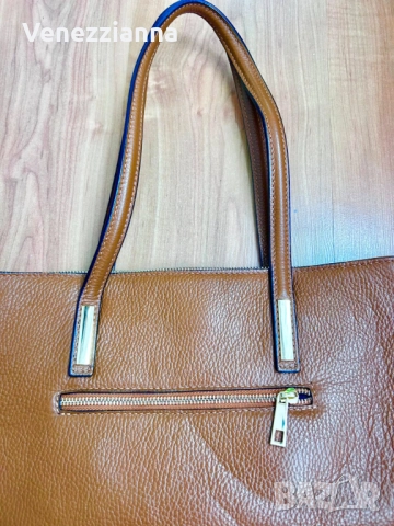 Дамска чанта в цвят коняк,естествена кожа, снимка 4 - Чанти - 52351320