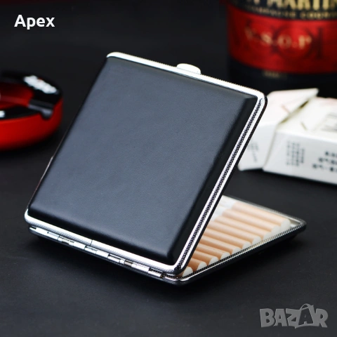 Кожена Табакера за Цигари 80мм 100мм Slim.Луксозни Табакери за Цигари. Подарък за Пушачи.Кейс Цигари, снимка 3 - Табакери - 54169670