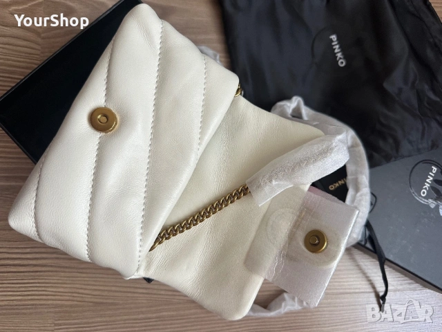 Чисто нова чанта Pinko micro puff бяла, снимка 6 - Чанти - 54048776