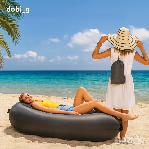 Въздушен шезлонг за пълна релаксация навсякъде – без помпи и усилия, снимка 2 - Надуваеми легла - 51263908