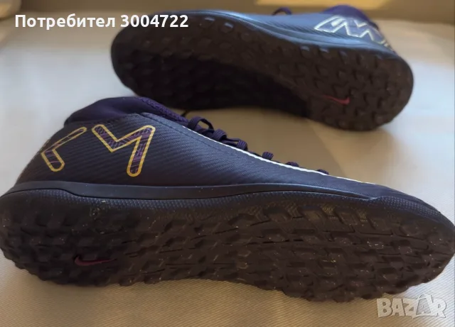 Футболни обувки, Nike Jr Superfly 10 Club Km Kylian Mbappe TF, Синтетични, Лилави, 38, снимка 10 - Футбол - 56060473