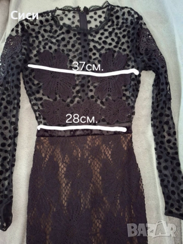 Прозрачна, дантелена рокля с корсет на българската марка "Replica"/ Реплика, снимка 4 - Рокли - 54109990