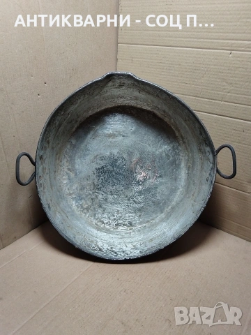 Соц Стара Ръчно Кована Медна Тава За Лютеница 20лт. Тегло 2кг. НОМЕР 101., снимка 4 - Антикварни и старинни предмети - 54010354
