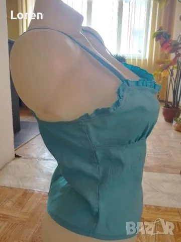 Секси синьо потниче с връзки , снимка 4 - Корсети, бюстиета, топове - 49545242