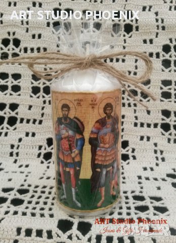 Икона на Св. Св. Теодор Тирон и Теодор Стратилат icona Sveti Teodor, снимка 10 - Картини - 13262388