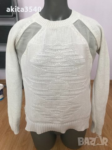 Бял пуловер, снимка 1 - Блузи с дълъг ръкав и пуловери - 34154835