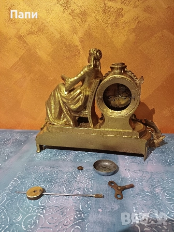 Фигурален античен каминен часовник Diplan & Salles, снимка 4 - Антикварни и старинни предмети - 52712546