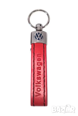 Автомобилен кожен ключодържател за Volkswagen VW Волксваген / Червен Цвят Стилни Елегантни Аксесоари