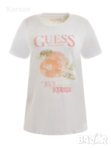 НОВА  НАМАЛЕНА Тениска Guess с принт, размер S, снимка 5 - Тениски - 52077421