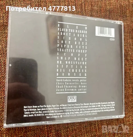 Оригинална обложка Nirvana Bleach, снимка 4 - CD дискове - 56514363