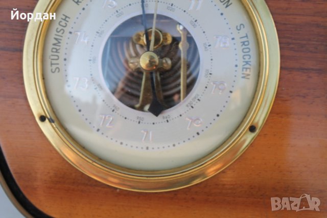 Немски барометър с термометър , снимка 3 - Антикварни и старинни предмети - 36890519