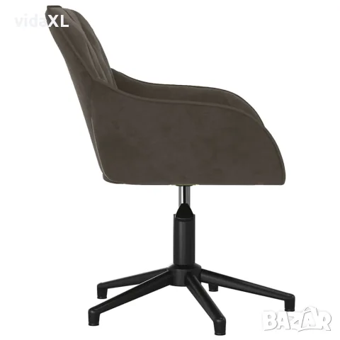 vidaXL Въртящ се офис стол, тъмносив, кадифе, снимка 4 - Столове за офис - 56147121