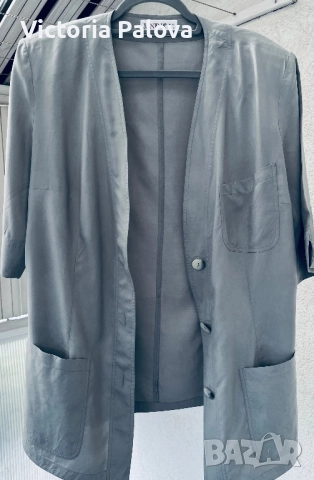 Копринено сако vintage JANINA SCHRECK, снимка 3 - Сака - 51667137