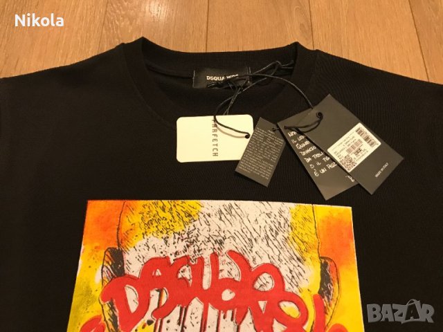 DSQUARED блуза, с щампа, черна, размери: S, M и XL, снимка 7 - Блузи - 42552440