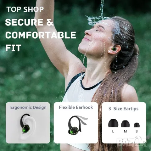 Безжични слушалки, AOTONOK C16  Bluetooth 5.3 слушалки,стерео,LED сензорни,IP7 водоустойчиви, снимка 4 - Bluetooth слушалки - 49157789