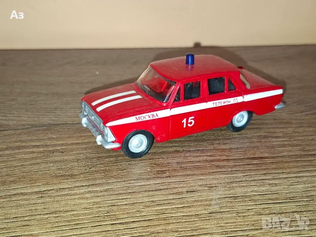Руски модел Москвич 408 Пожарна охрана 01 1:43 Сделано в СССР USSR
