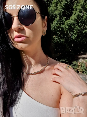 Много необичайни обеци с жълт и син сапфир от Тайланд, снимка 5 - Обеци - 54029716