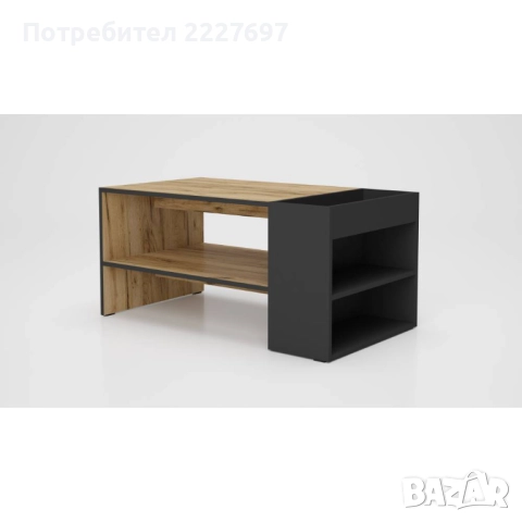 Холна маса Нора - Голд крафт/Антрацит, снимка 3 - Маси - 52202107