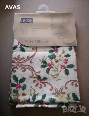 Нова голяма коледна покривка на коледни цветя, снимка 1