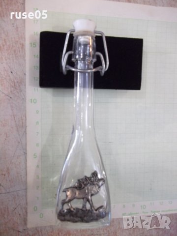 Шише с порцеланова клапа за затваряне и метална апликация, снимка 2 - Други ценни предмети - 33715070