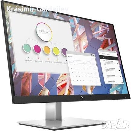 Монитор HP E24 G4, 23.8" IPS FHD (1920 x 1080), Черен | , снимка 1