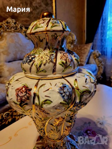 Голяма антикварна ваза с капак 038, снимка 5 - Антикварни и старинни предмети - 39339953