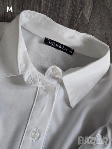 Уникална дамска бяла риза с черна дантела , снимка 6 - Ризи - 52342186