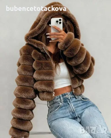 🧥 Дамско пухкаво палто  ✨ 