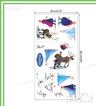 Елза и Анна олаф Замръзналото Кралство frozen стикер лепенка самозалепващ за стена мебел лепенки, снимка 2 - Други - 38820402