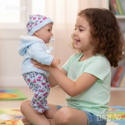 Кукла бебе със звук и зимни дрехи - 36 см - Перфектен подарък за празниците, снимка 3 - Кукли - 52844363