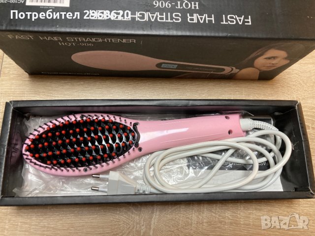 Eлектрическа четка за изправяне на коса HQT-906 FAST HAIR STRAIGHTENER, снимка 2 - Преси за коса - 40002677