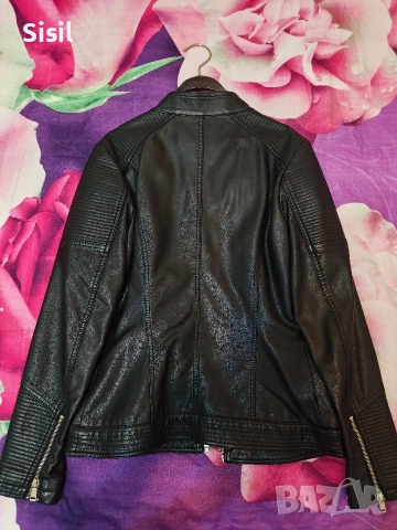 Дамско кожено яке перно, снимка 3 - Якета - 54168619