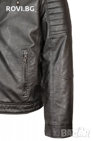  Мъжко зимно кожено яке – P3252, снимка 5 - Якета - 30199993