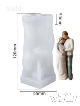 3D Двойка бременна жена с мъж силиконов молд форма калъп свещ гипс декор смола