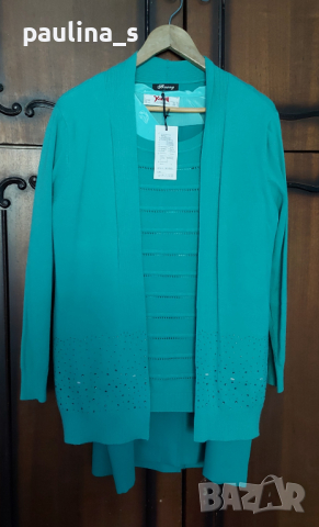 Луксозен комплект за повод или офис, в резеда / голям размер 