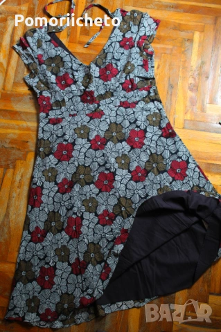 Елегантна рокля с флорални мотиви Laura Ashley от коприна и памук