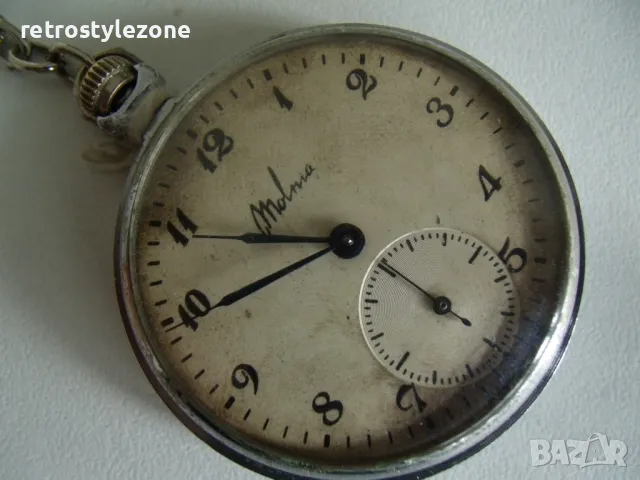 № 8056 стар джобен часовник - Molnia   - механичен  - работещ / профилактиран /  - соц.период / СССР, снимка 2 - Други ценни предмети - 50337703